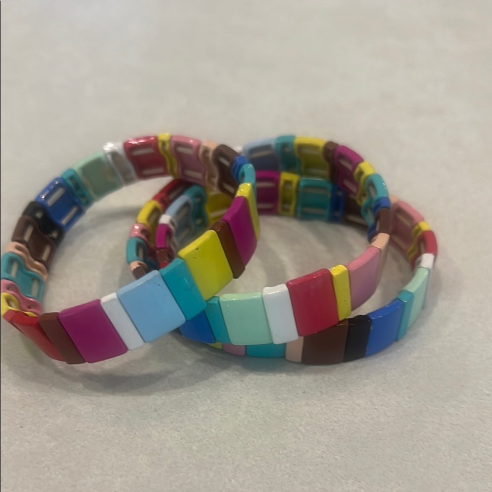 Colorful Tile Stretch Bracelets